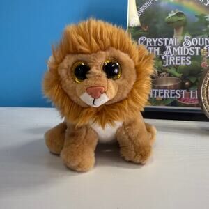 TY Beanie Boo Louie Lion 6” VelveTy Plush EUC